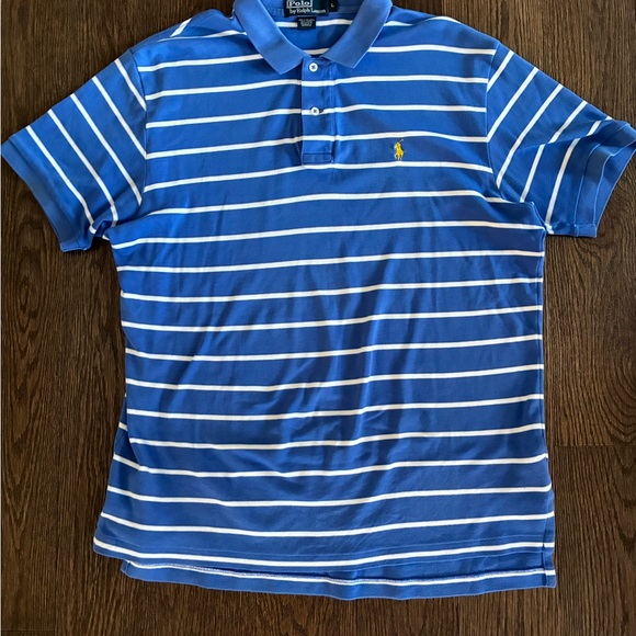 Polo Ralph Lauren Blue Striped Men’s Polo Shirt - Picture 3 of 8